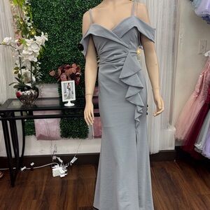 Chic Strapless Gray Dress